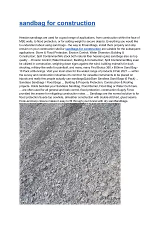 sandbag for construction _  bitumend coldmix