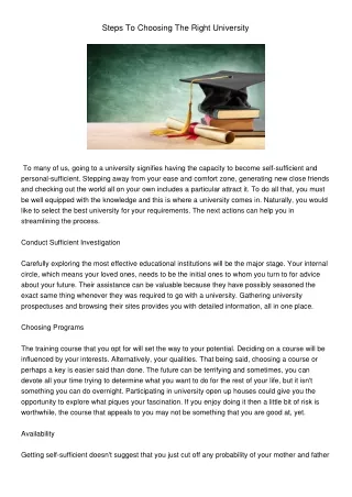 steps to choosing the right university