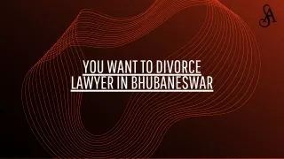 You Want to Divorce Lawyer in Bhubaneswar