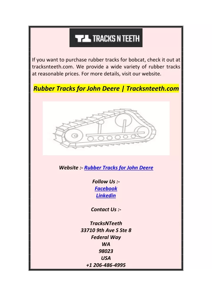 if you want to purchase rubber tracks for bobcat