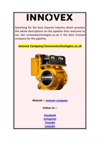 Innovex CompanyInnovextechnologies.co.uk