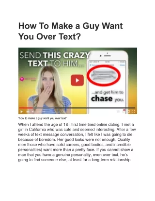how to make a guy want you over text