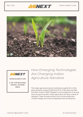How Emerging Technologies Are Changing Indian Agriculture Narrative