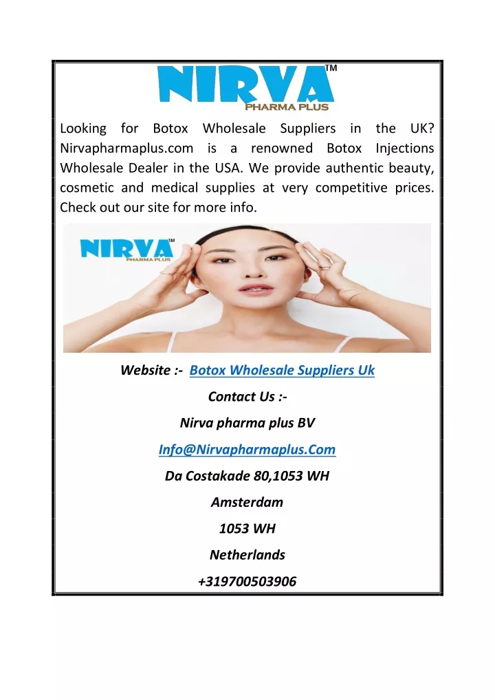 looking for botox wholesale suppliers