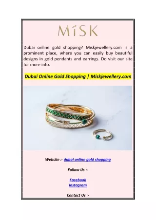 Dubai Online Gold Shopping  Miskjewellery.com