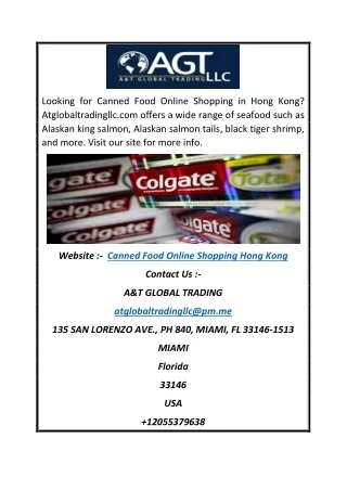 Canned Food Online Shopping Hong Kong | Atglobaltradingllc.com