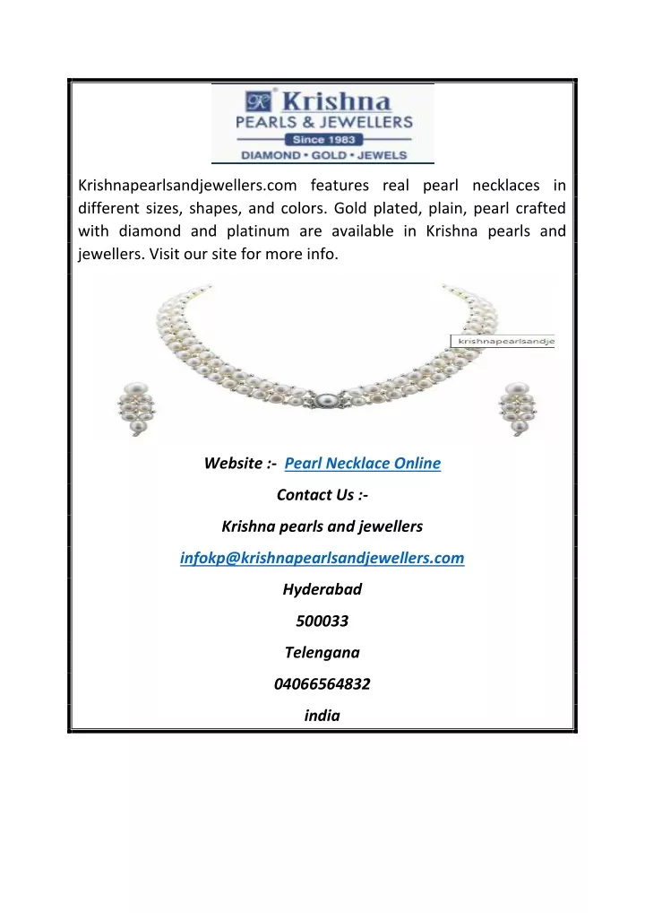 krishnapearlsandjewellers com features real pearl