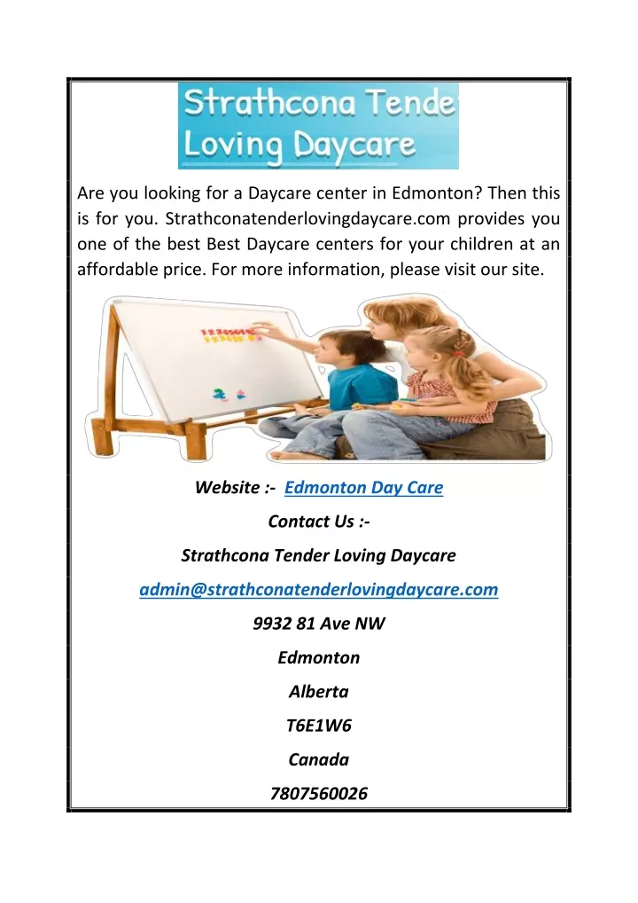 are you looking for a daycare center in edmonton