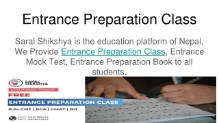 Entrance preparation class | Entrance Mock Test