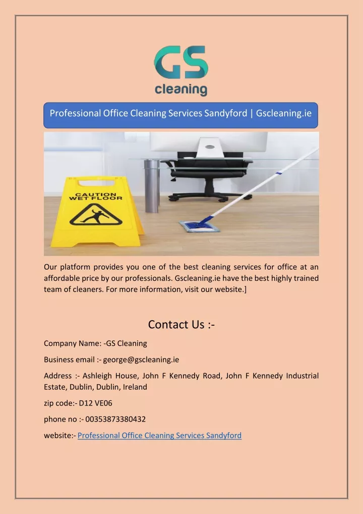 professional office cleaning services sandyford