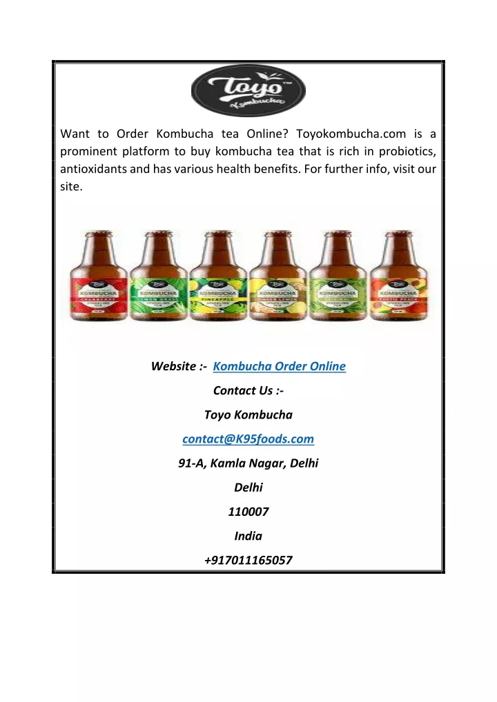 want to order kombucha tea online toyokombucha