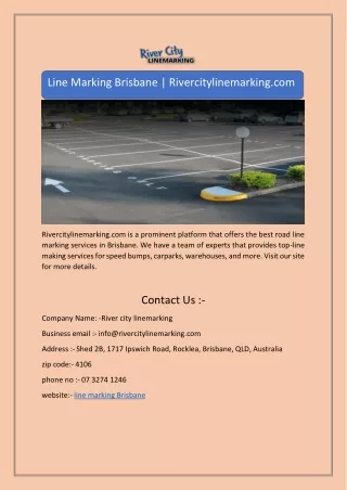 Line Marking Brisbane | Rivercitylinemarking.com