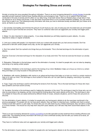 The 10 Finest Exercise Routines For The Elimination of Anxiety Attack - Effective, Safeguarding and Dependable