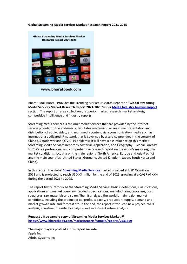 global streaming media services market research