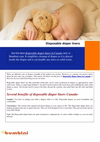 Why Disposable Diaper Liners in Canada are Mostly Preferred-converted