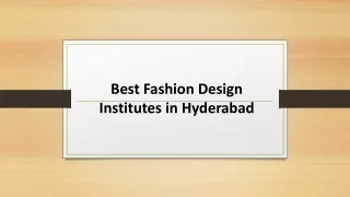 Fashion Design Institutes in Hyderabad