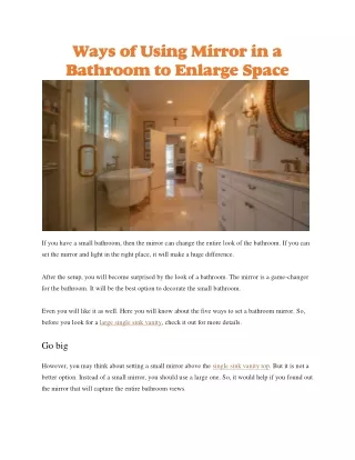 ways of using mirror in a bathroom to enlarge