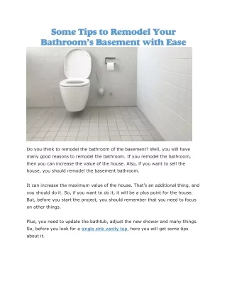 some tips to remodel your bathroom s basement