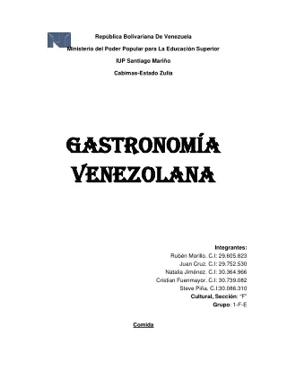 Gastronomia Venezolana. Grupo 1-F-E