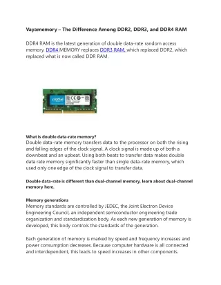 vayamemory the difference among ddr2 ddr3