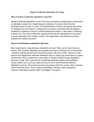 Degree Certificate Attestation for Vizag (1)