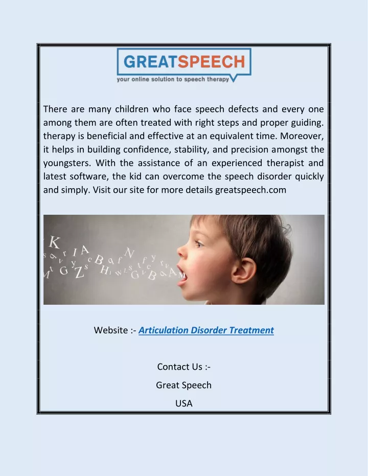 there are many children who face speech defects