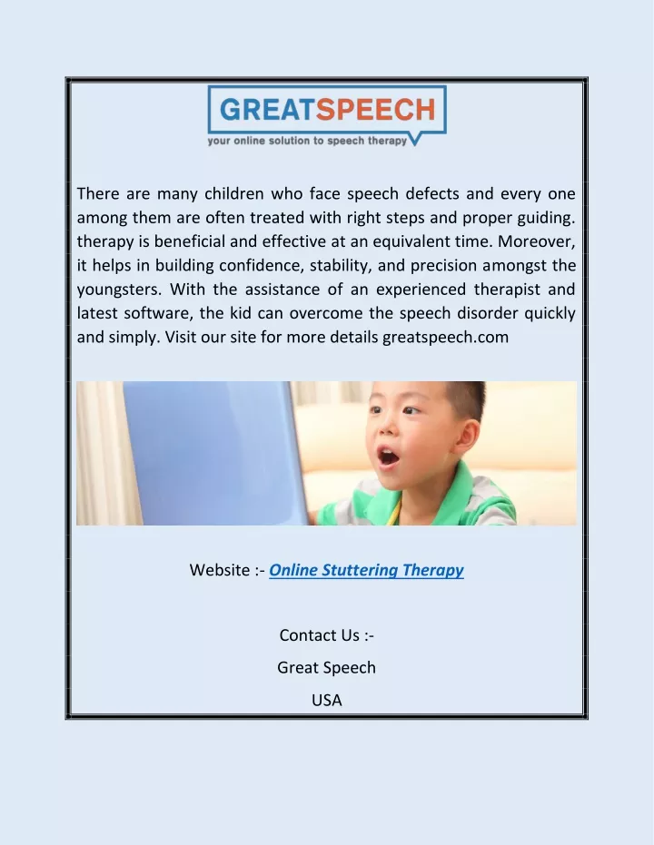 there are many children who face speech defects