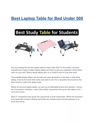 Best Laptop Table for Bed Under 500