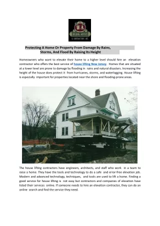 protecting a home or property from damage by rains