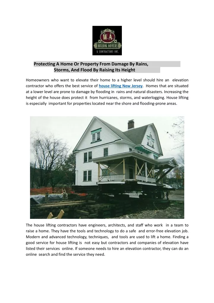 protecting a home or property from damage by rains
