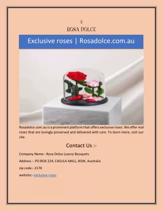 Exclusive roses | Rosadolce.com.au