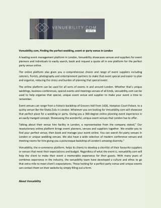 venuebility com finding the perfect wedding event