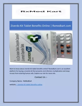Ziverdo Kit Tablet Benefits Online | Rxmedkart.com