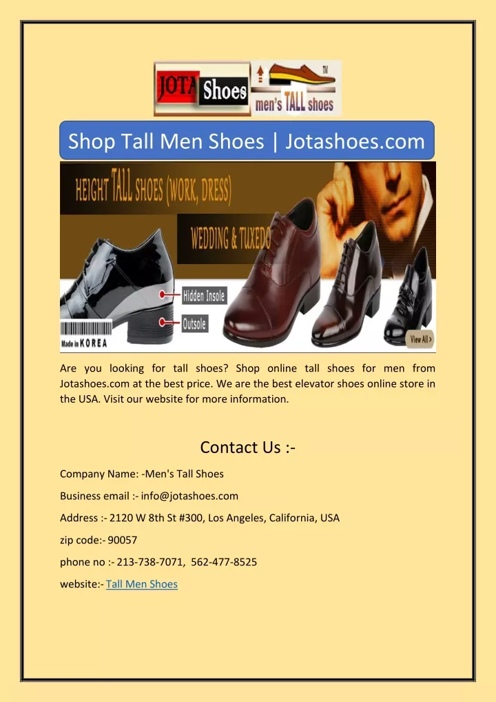 shop tall men shoes jotashoes com