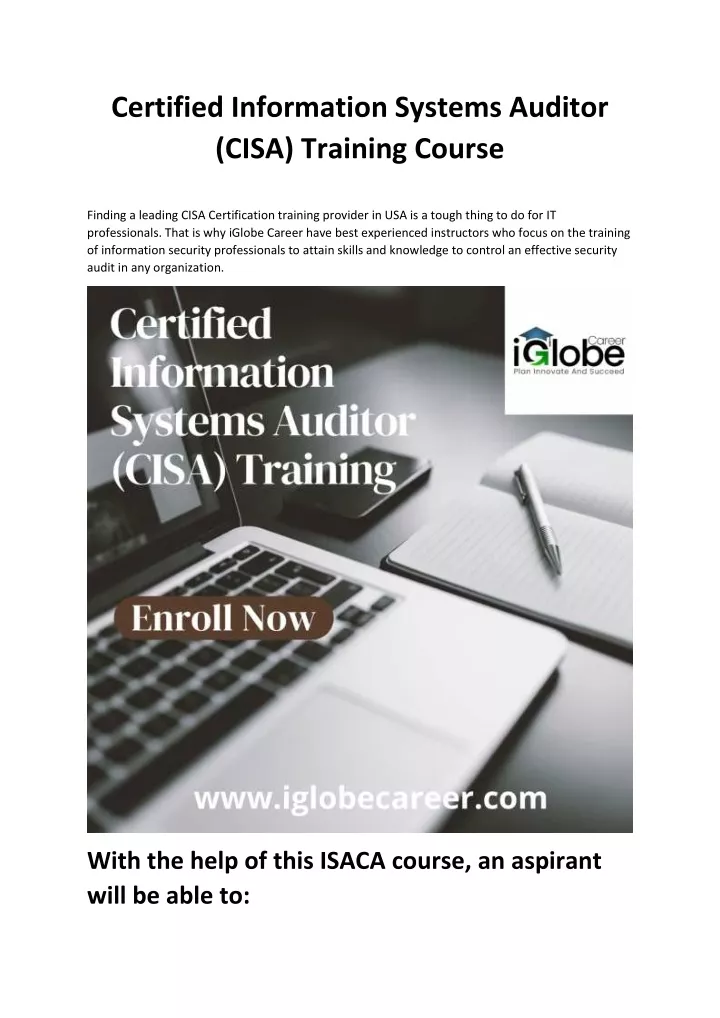 certified information systems auditor cisa