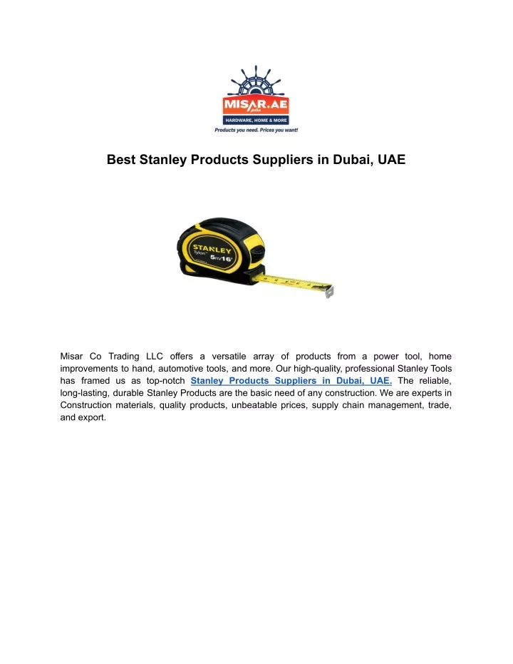 best stanley products suppliers in dubai uae