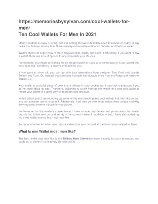 https memoriesbysylvan com cool wallets