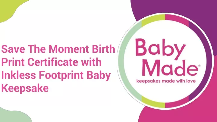 save the moment birth print certificate with inkless footprint baby keepsake