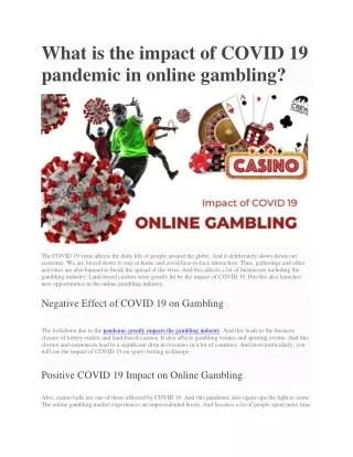 what is the impact of covid 19 pandemic in online
