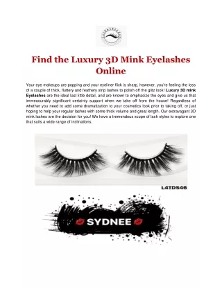 Find the Luxury 3D Mink Eyelashes Online