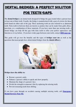 dental bridges a perfect solution dental bridges