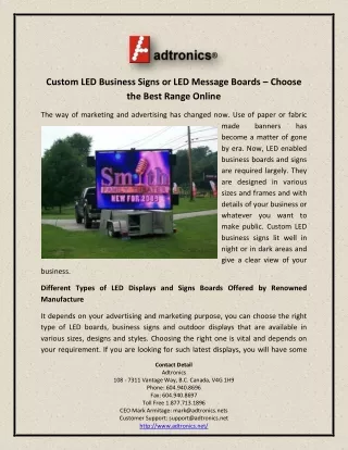 custom led business signs or led message boards