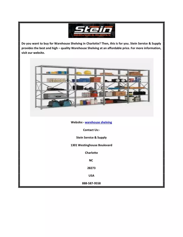 do you want to buy for warehouse shelving
