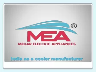 india as a cooler manufacturer