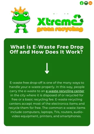 what is e waste free drop off and how does it work