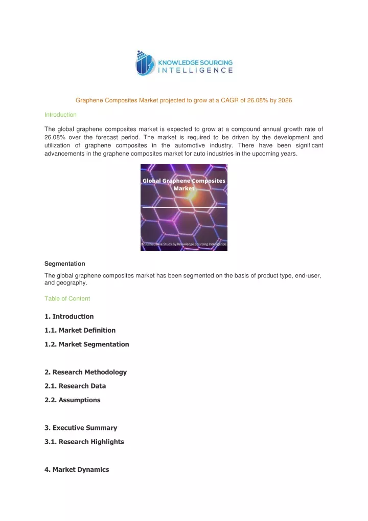 graphene composites market projected to grow