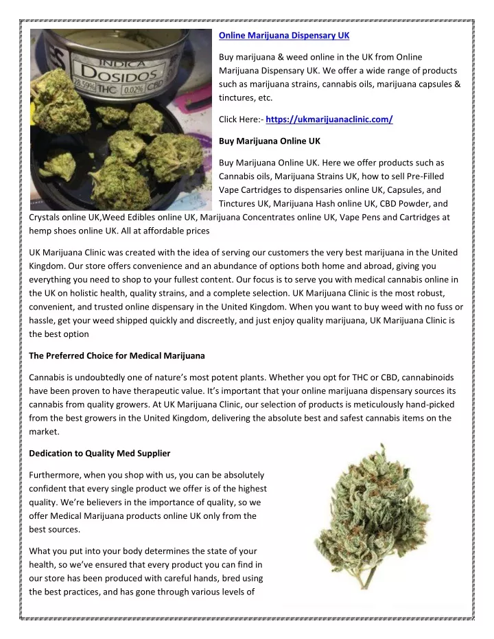 online marijuana dispensary uk