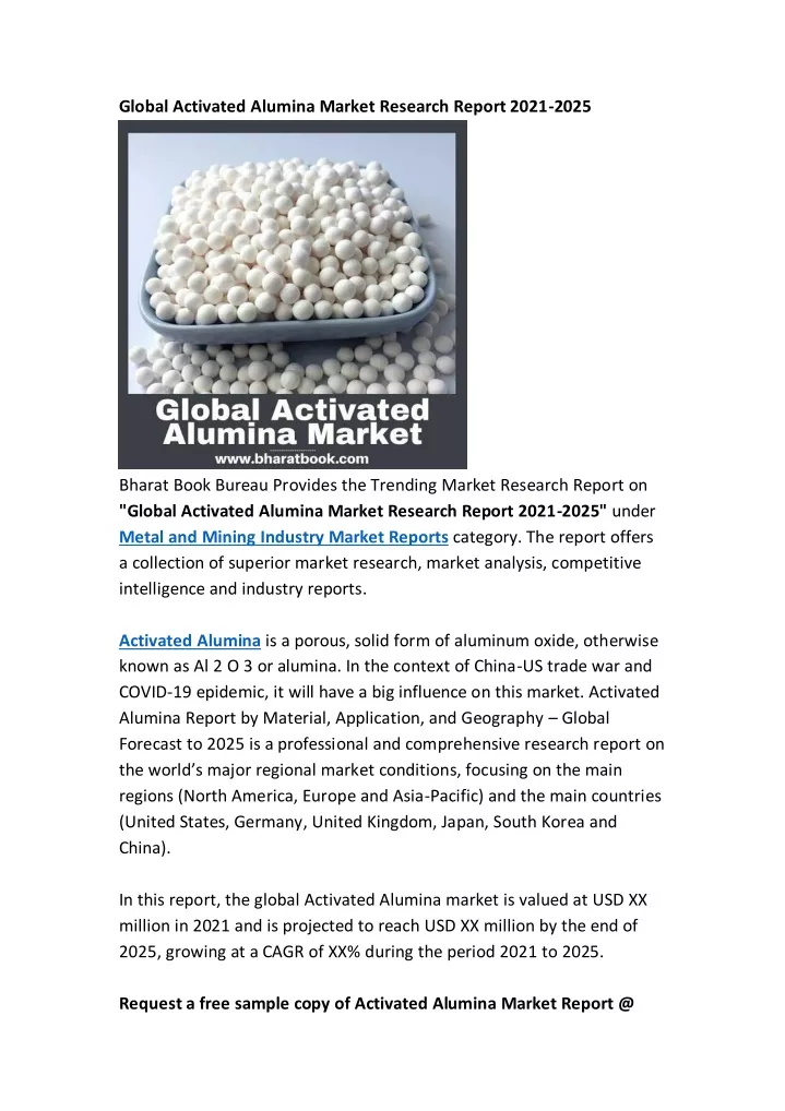 global activated alumina market research report