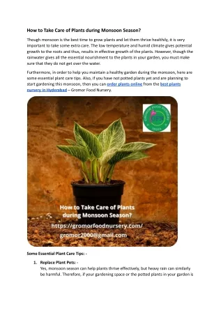 How to Take Care of Plants during Monsoon Season,.docx