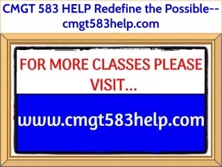 cmgt 583 help redefine the possible cmgt583help